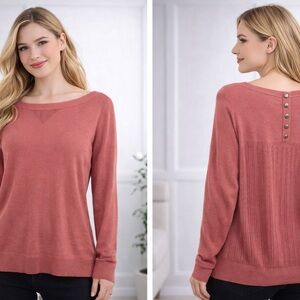 Soft Knit Boatneck Sweater | Dusty Rose | Lightweight Cozy Top
